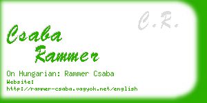 csaba rammer business card